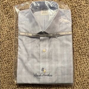 Brooks Brothers Light Blue Checkered Dress Shirt